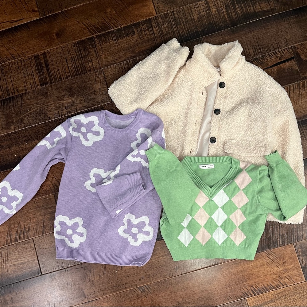 Girls Shein Sweaters & Jacket Bundle